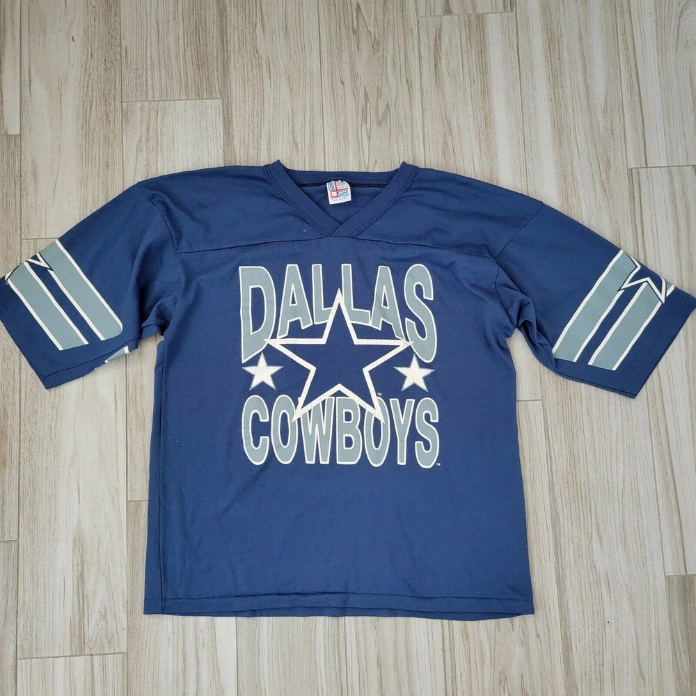 Dallas Cowboys T Shirt Jersey Vintage 80s NFL Football Made In USA Size L